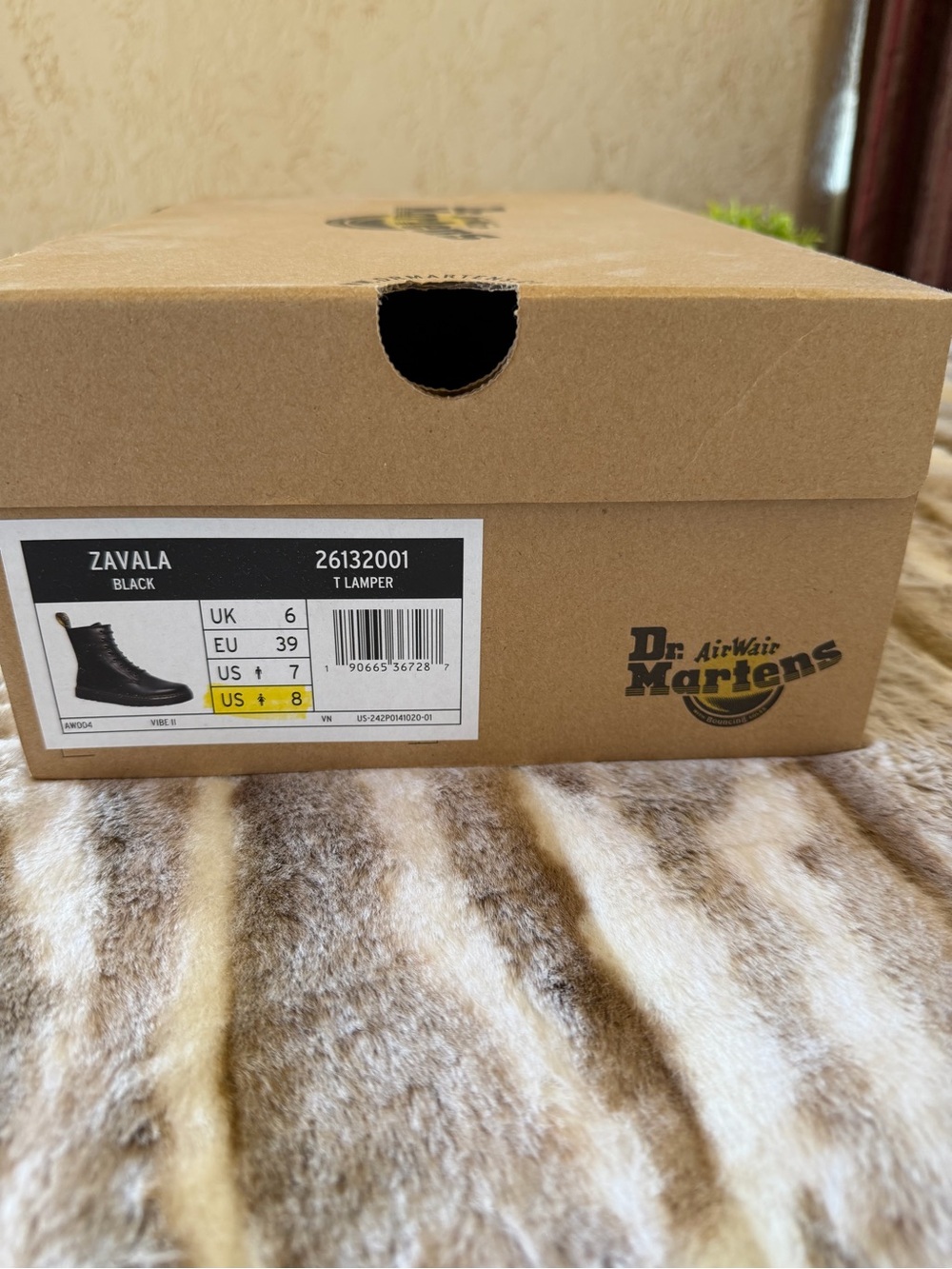 Dr. Martens Black Leather Zavala Ankle Boots (Box Shown)